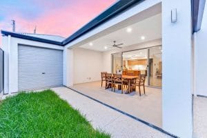 outdoor entertainment area in custom built home