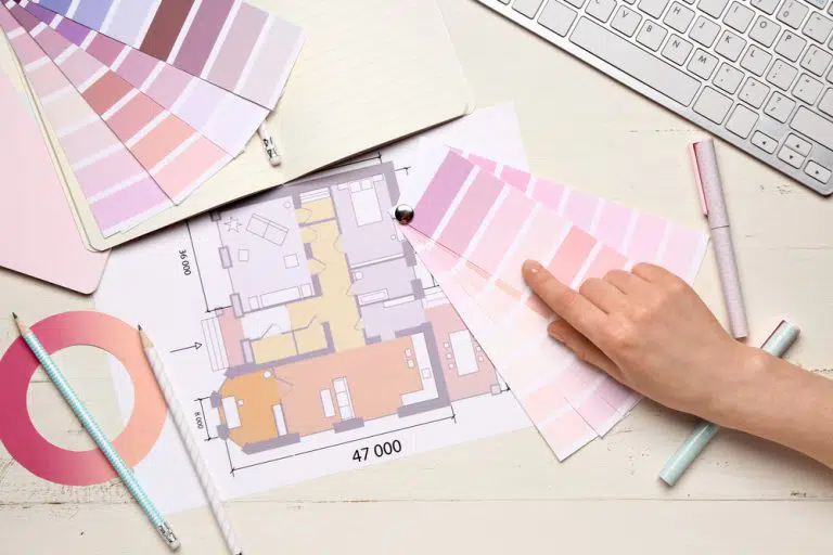 Selections process of choosing a colour scheme for a new home build in Australia