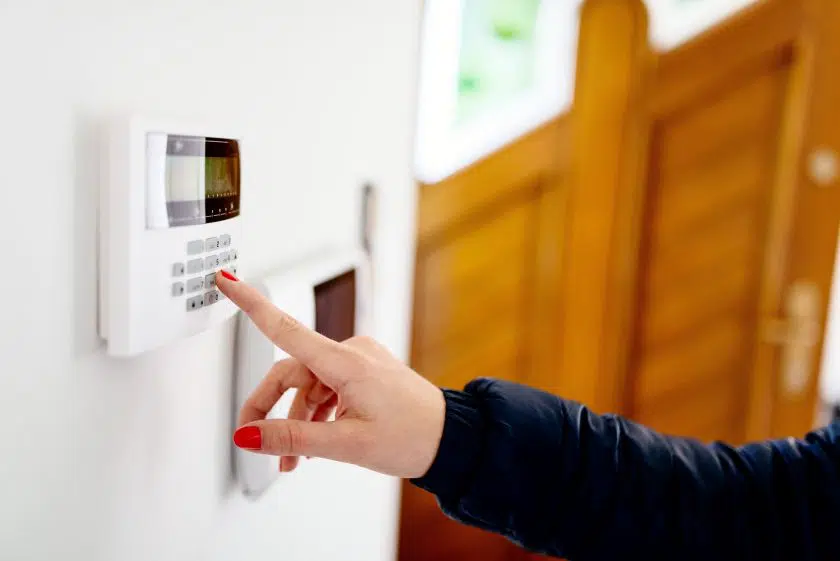 home owner activating security system